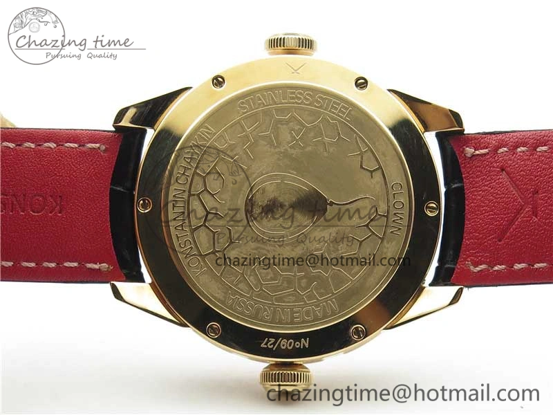 Konstantin Chaykin Joker RG TWF Best Edition Pink Pig Dial on Black Leather Strap NH35A
