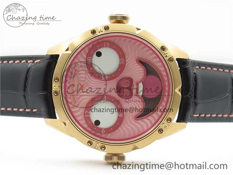 Konstantin Chaykin Joker RG TWF Best Edition Pink Pig Dial on Black Leather Strap NH35A