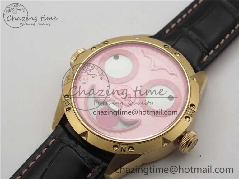 Konstantin Chaykin Joker RG TWF Best Edition Pink Pig Dial on Black Leather Strap NH35A