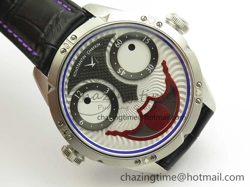 Konstantin Chaykin Joker SS Joker Dial Blue Inner Bezel on Black Leather Strap NH35A