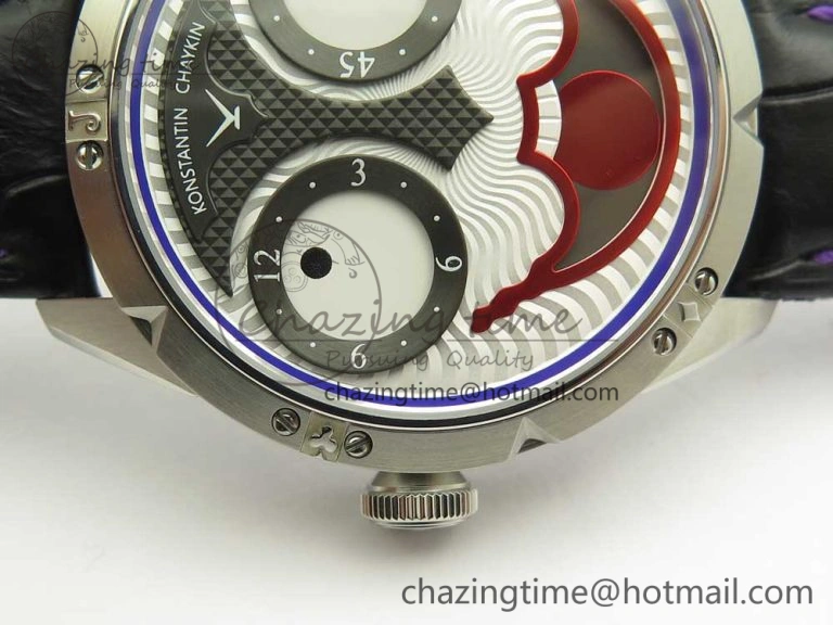 Konstantin Chaykin Joker SS Joker Dial Blue Inner Bezel on Black Leather Strap NH35A