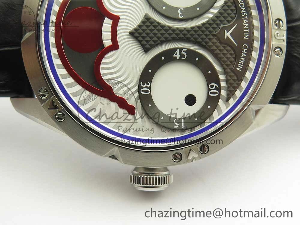 Konstantin Chaykin Joker SS Joker Dial Blue Inner Bezel on Black Leather Strap NH35A
