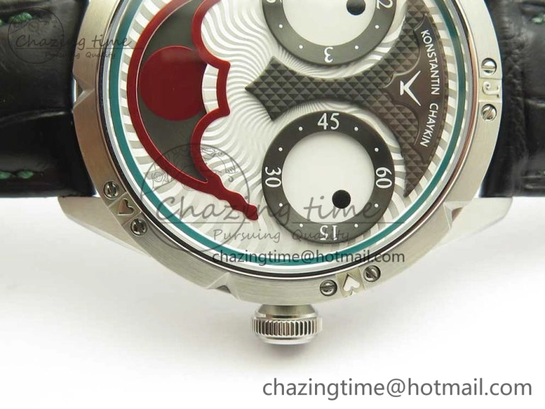 Konstantin Chaykin Joker SS Joker Dial Green Inner Bezel on Black Leather Strap NH35A