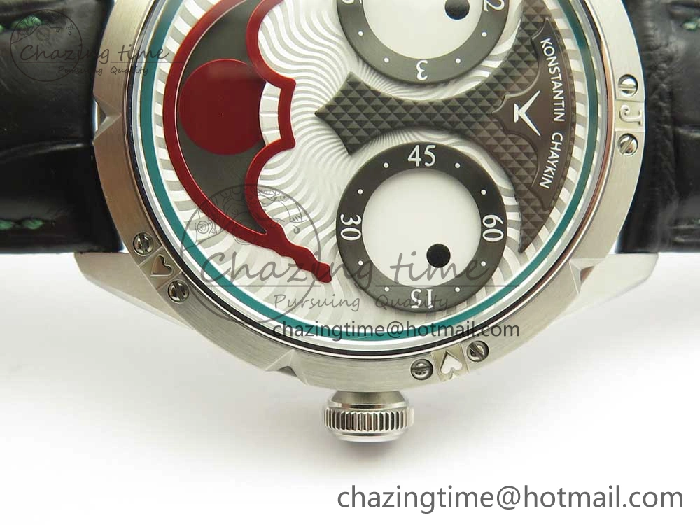 Konstantin Chaykin Joker SS Joker Dial Green Inner Bezel on Black Leather Strap NH35A