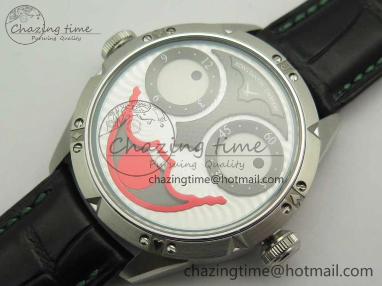 Konstantin Chaykin Joker SS Joker Dial Green Inner Bezel on Black Leather Strap NH35A