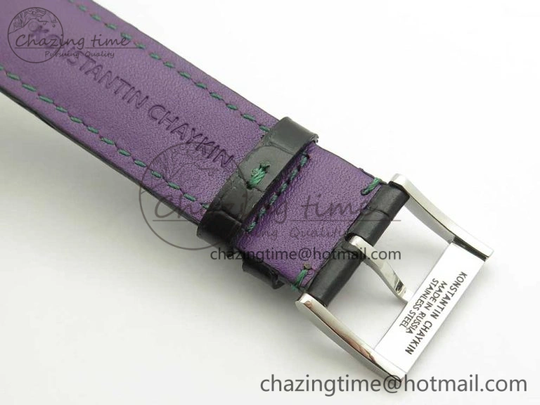 Konstantin Chaykin Joker SS Joker Dial Green Inner Bezel on Black Leather Strap NH35A