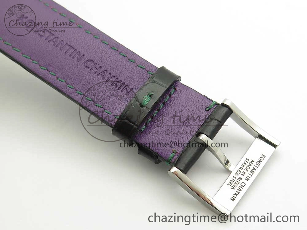 Konstantin Chaykin Joker SS Joker Dial Green Inner Bezel on Black Leather Strap NH35A