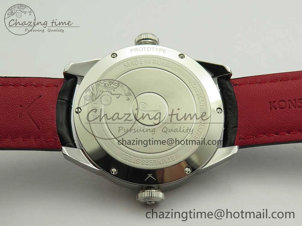 Konstantin Chaykin Joker SS Joker Dial Red Inner Bezel on Black Leather Strap NH35A