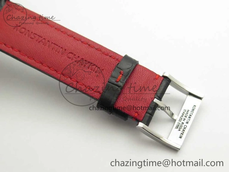 Konstantin Chaykin Joker SS Joker Dial Red Inner Bezel on Black Leather Strap NH35A