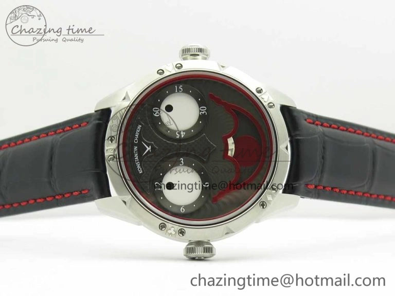 Konstantin Chaykin Joker SS Joker Dial Red Inner Bezel on Black Leather Strap NH35A