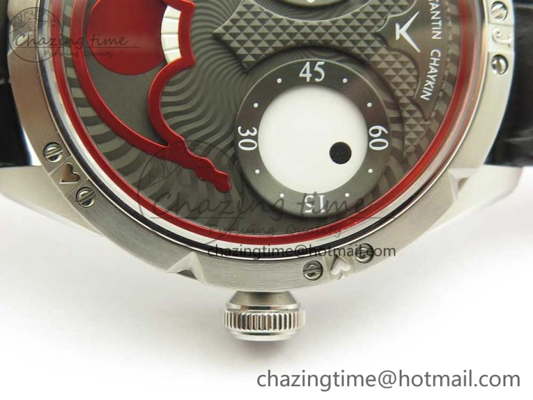 Konstantin Chaykin Joker SS Joker Dial Red Inner Bezel on Black Leather Strap NH35A