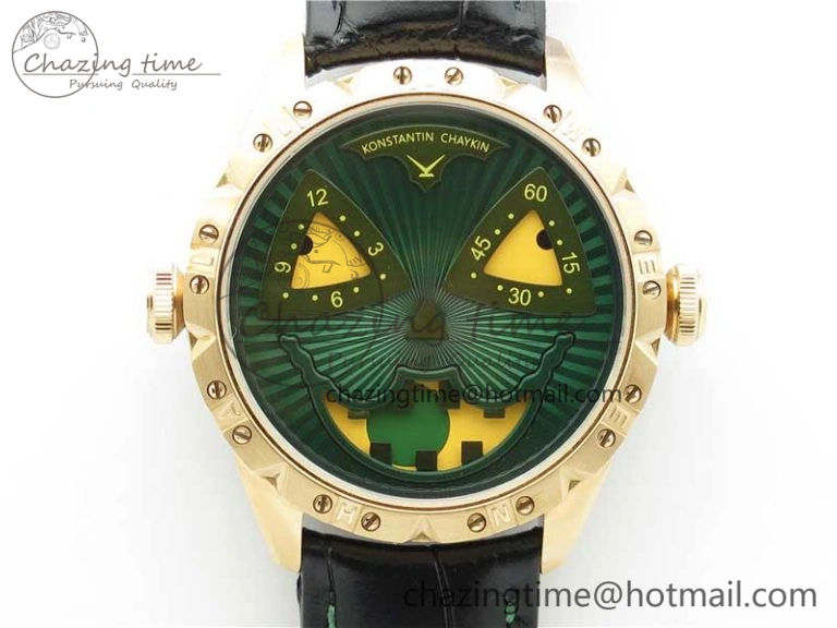 Konstantin Chaykin Joker SS TWF Best Edition Joker Dial Green Inner Bezel on Leather Strap NH35A V3