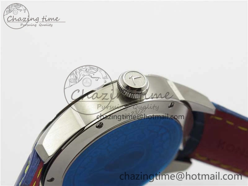 Konstantin Chaykin Joker SS TWF Best Edition White Dial Yellow Inner Bezel on Blue Leather Strap NH35A