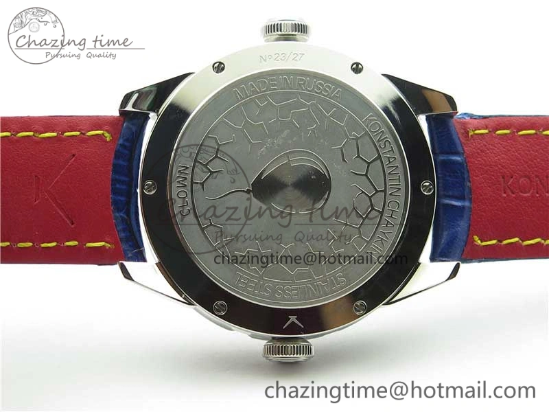 Konstantin Chaykin Joker SS TWF Best Edition White Dial Yellow Inner Bezel on Blue Leather Strap NH35A