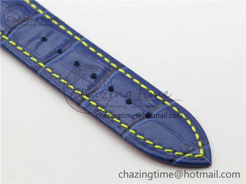 Konstantin Chaykin Joker SS TWF Best Edition White Dial Yellow Inner Bezel on Blue Leather Strap NH35A