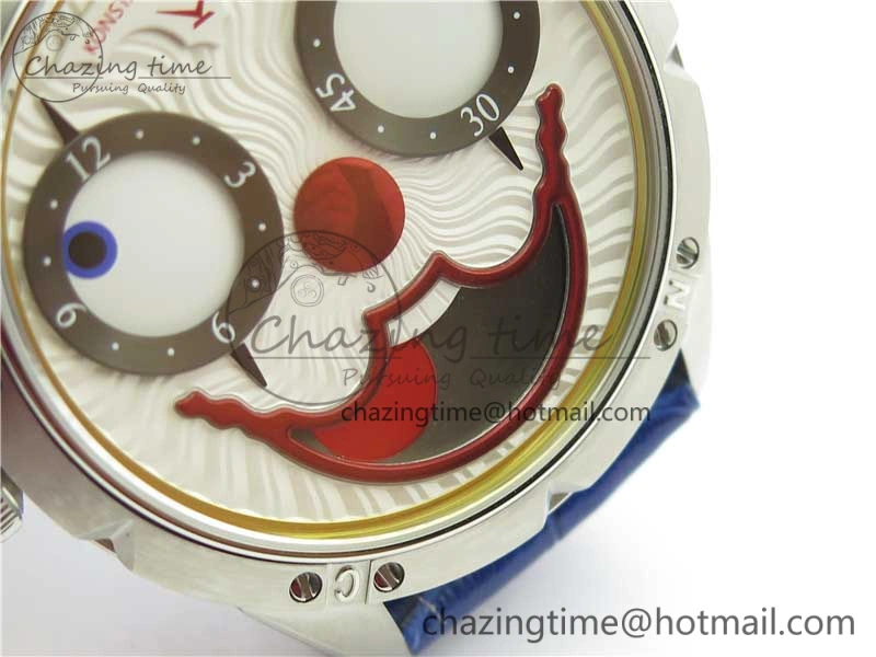 Konstantin Chaykin Joker SS TWF Best Edition White Dial Yellow Inner Bezel on Blue Leather Strap NH35A
