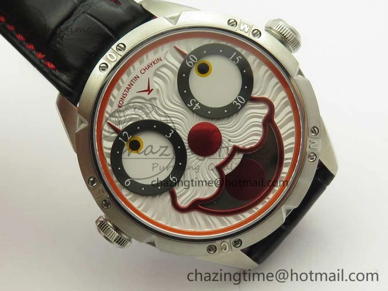 Konstantin Chaykin Joker SS White Joker Dial on Black Leather Strap NH35A
