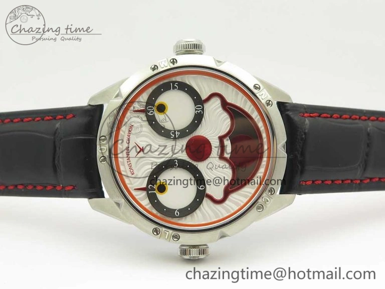 Konstantin Chaykin Joker SS White Joker Dial on Black Leather Strap NH35A