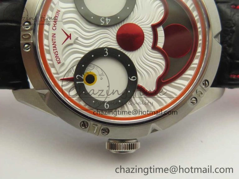 Konstantin Chaykin Joker SS White Joker Dial on Black Leather Strap NH35A