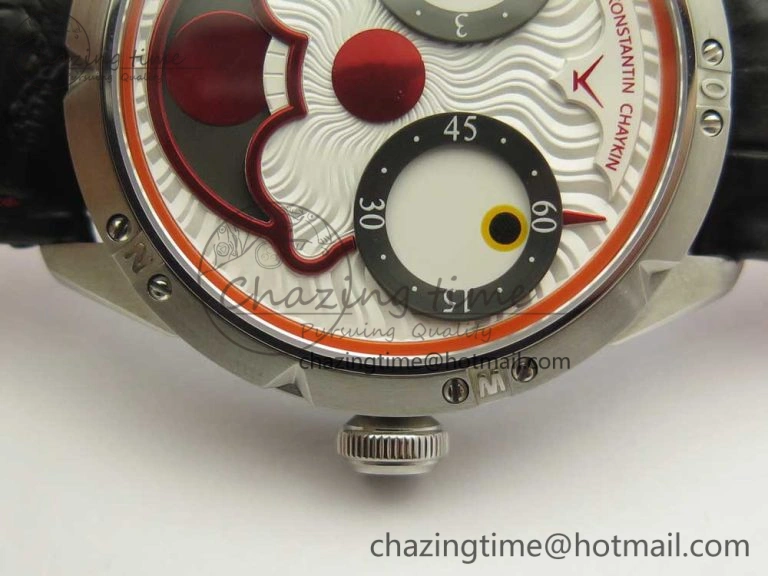 Konstantin Chaykin Joker SS White Joker Dial on Black Leather Strap NH35A
