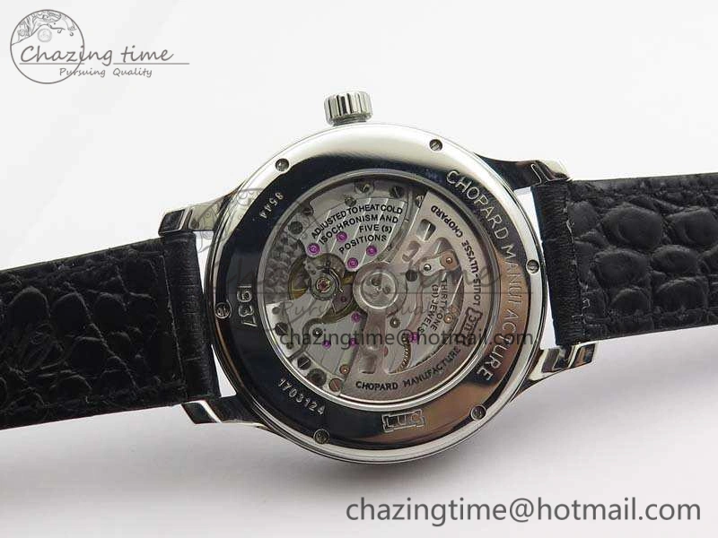 L.U.C 168544-3002 SS FKF 1:1 Best Edition Silver Dial On Black Leather Strap L.U.C 1.010.