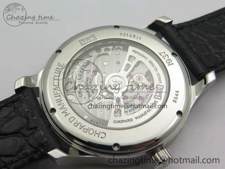L.U.C 168544-3002 SS FKF 1:1 Best Edition Silver Dial On Black Leather Strap L.U.C 1.010.