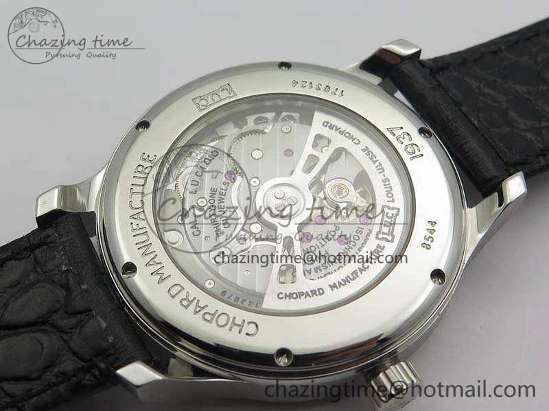 L.U.C 168544-3002 SS FKF 1:1 Best Edition Silver Dial On Black Leather Strap L.U.C 1.010.