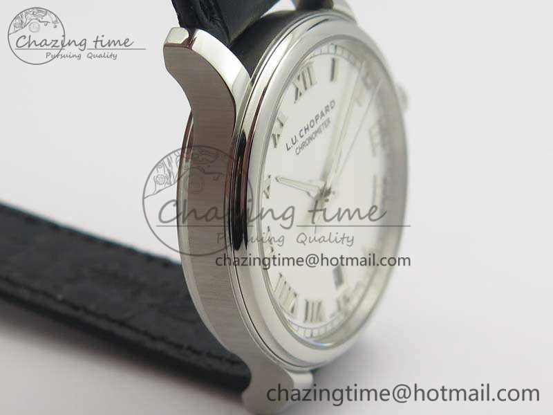 L.U.C 168544-3002 SS FKF 1:1 Best Edition Silver Dial On Black Leather Strap L.U.C 1.010.