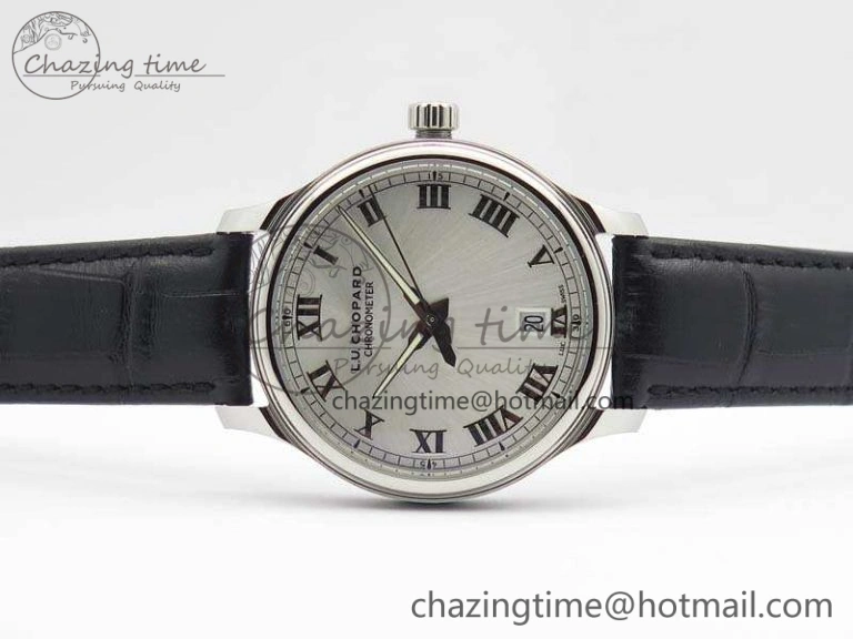L.U.C 168544-3002 SS FKF 1:1 Best Edition Silver Dial On Black Leather Strap L.U.C 1.010.