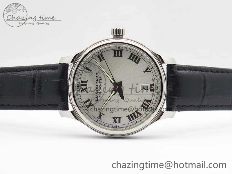 L.U.C 168544-3002 SS FKF 1:1 Best Edition Silver Dial On Black Leather Strap L.U.C 1.010.