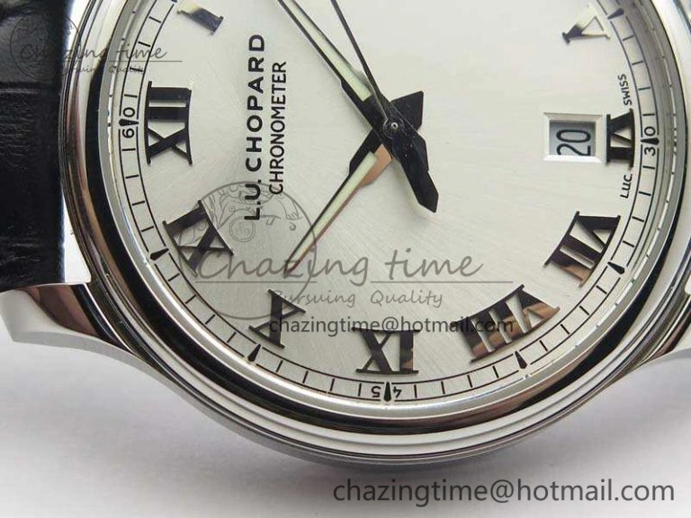 L.U.C 168544-3002 SS FKF 1:1 Best Edition Silver Dial On Black Leather Strap L.U.C 1.010.