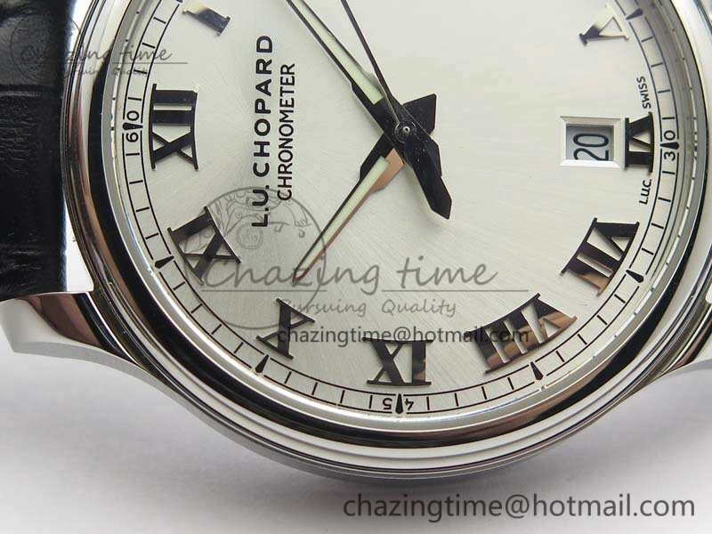 L.U.C 168544-3002 SS FKF 1:1 Best Edition Silver Dial On Black Leather Strap L.U.C 1.010.