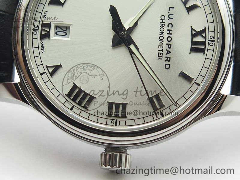 L.U.C 168544-3002 SS FKF 1:1 Best Edition Silver Dial On Black Leather Strap L.U.C 1.010.