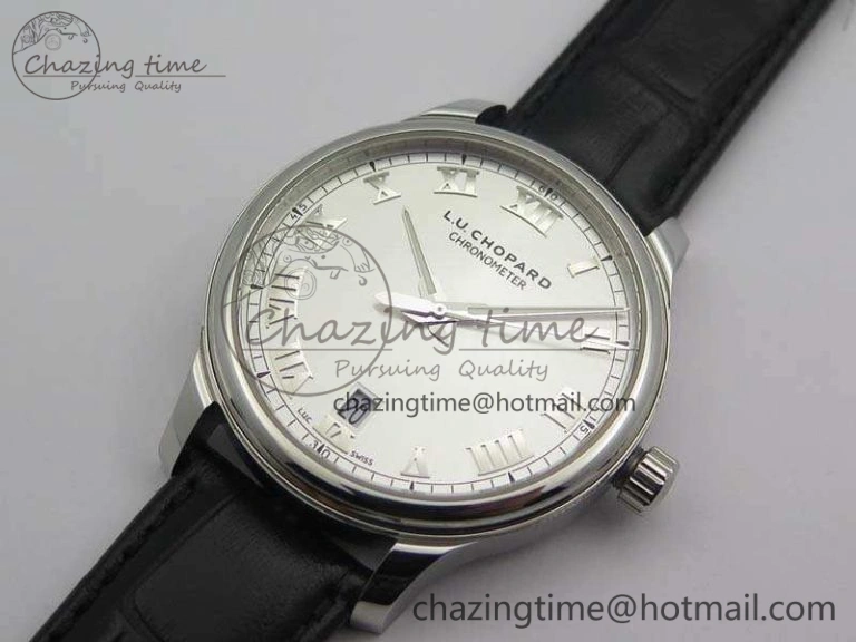 L.U.C 168544-3002 SS FKF 1:1 Best Edition Silver Dial On Black Leather Strap L.U.C 1.010.