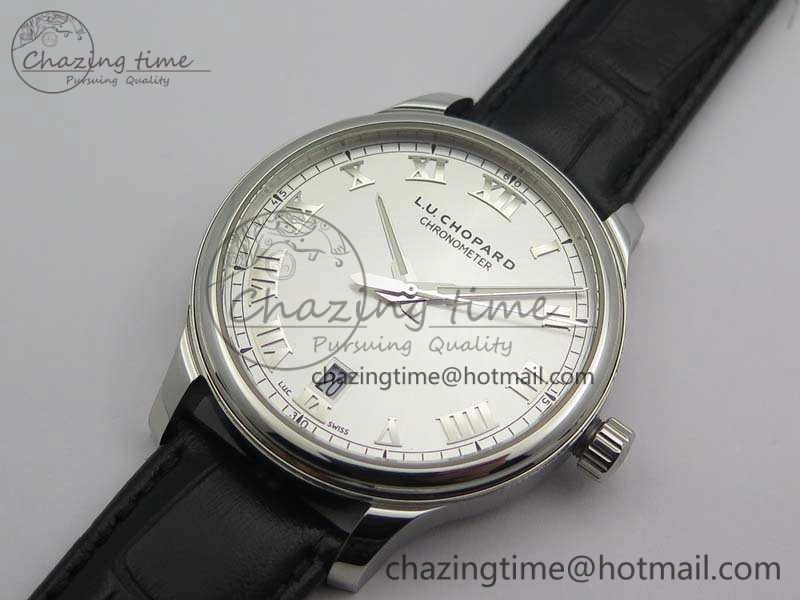 L.U.C 168544-3002 SS FKF 1:1 Best Edition Silver Dial On Black Leather Strap L.U.C 1.010.