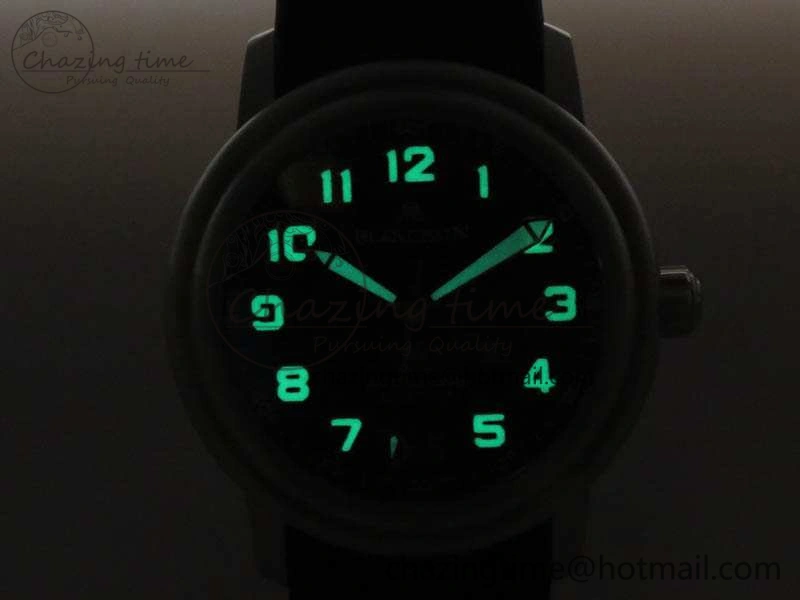 LEMAN 2850B SS 1:1 Best Edition Black Dial Numeral Markers On Black Rubber Strap Cal.6950