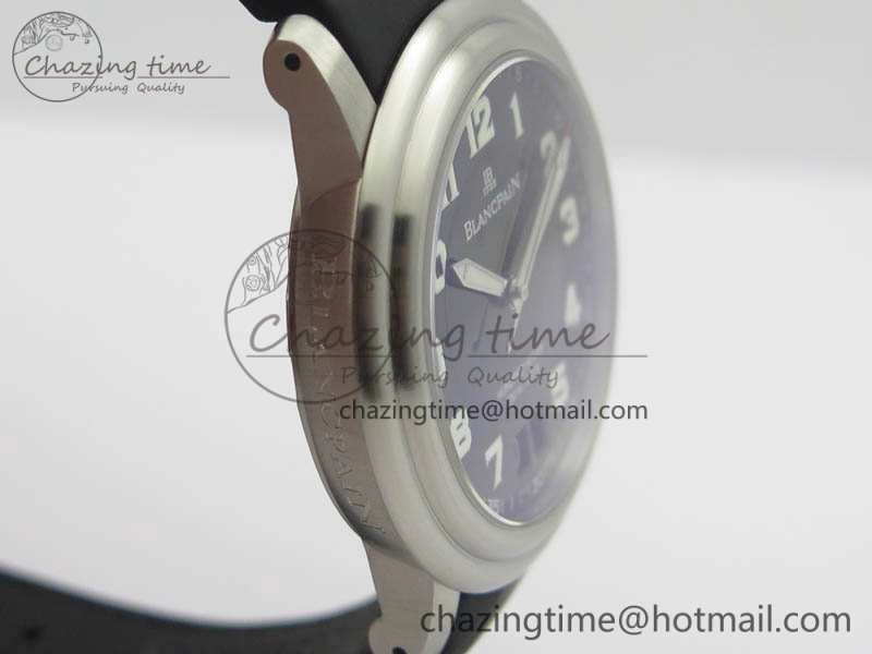 LEMAN 2850B SS 1:1 Best Edition Black Dial Numeral Markers On Black Rubber Strap Cal.6950