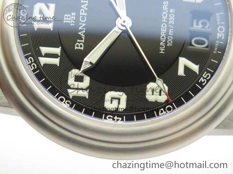 LEMAN 2850B SS 1:1 Best Edition Black Dial Numeral Markers On Black Rubber Strap Cal.6950