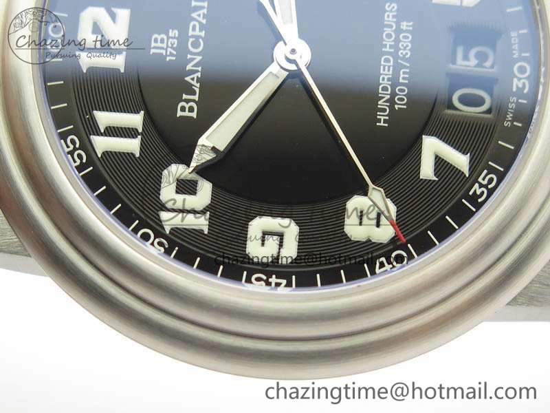 LEMAN 2850B SS 1:1 Best Edition Black Dial Numeral Markers On Black Rubber Strap Cal.6950