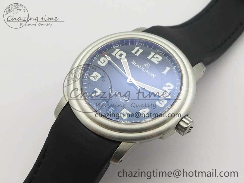 LEMAN 2850B SS 1:1 Best Edition Black Dial Numeral Markers On Black Rubber Strap Cal.6950