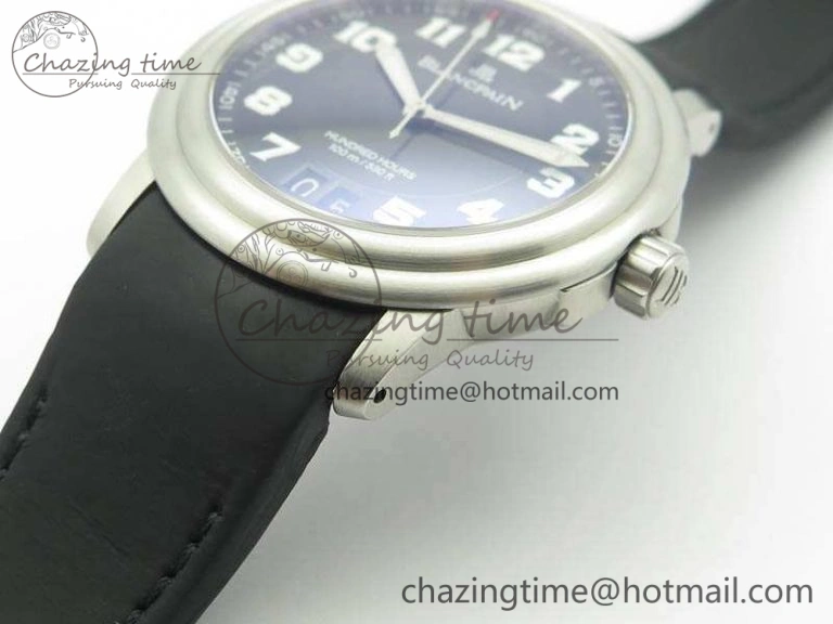 LEMAN 2850B SS 1:1 Best Edition Black Dial Numeral Markers On Black Rubber Strap Cal.6950
