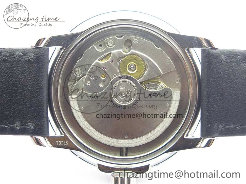 LEMAN Automatic SS 3AF Best Edition Black Dial on Black Leather Strap MIYOTA 9015