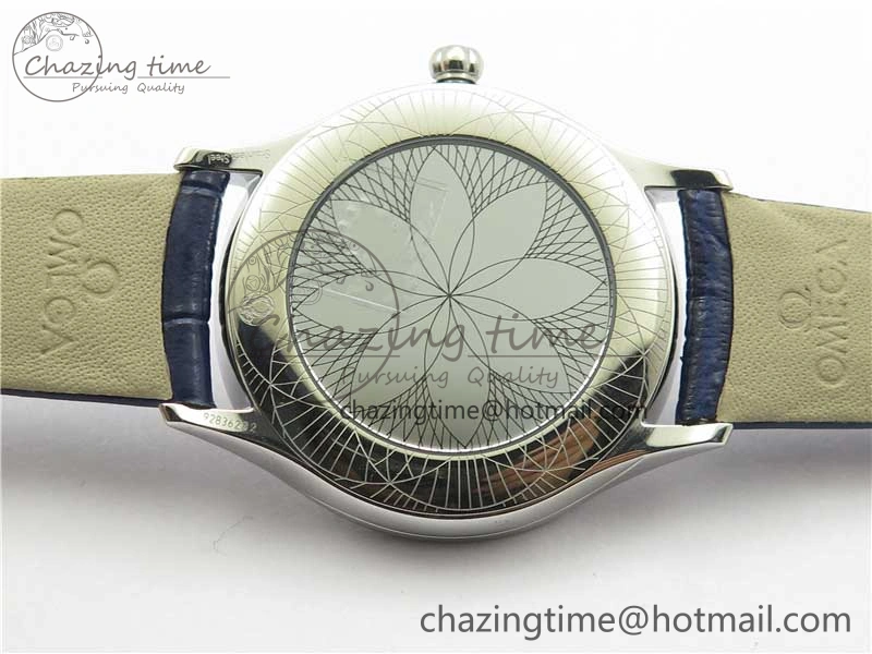 Ladies’ De Ville Trésor Diamond Blue Dial Blue Fabric Watch OXF 1:1 Best Edition Swiss Quartz