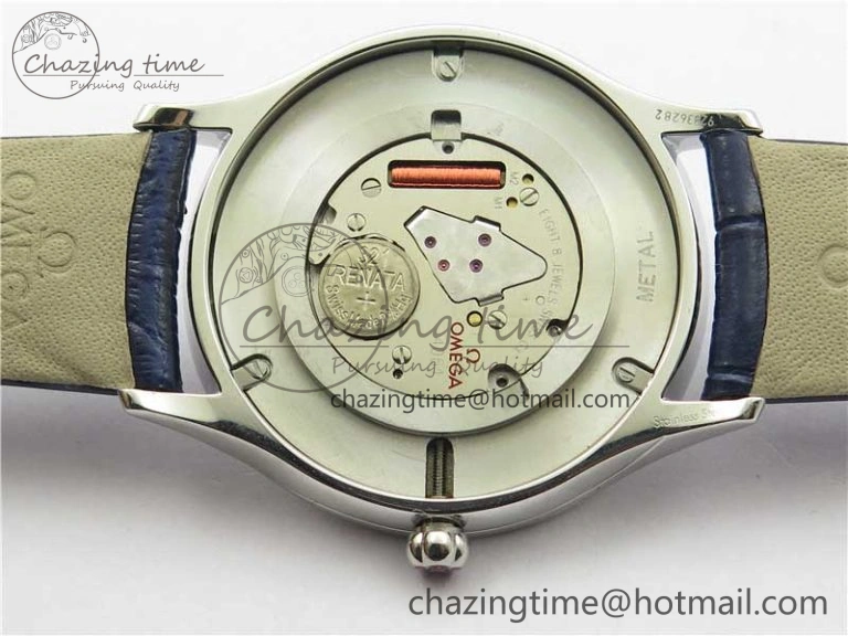 Ladies’ De Ville Trésor Diamond Blue Dial Blue Fabric Watch OXF 1:1 Best Edition Swiss Quartz