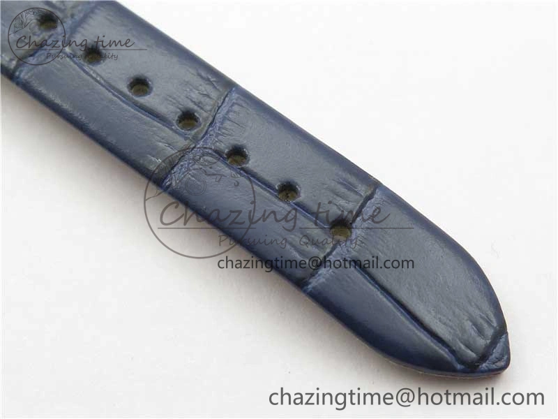 Ladies’ De Ville Trésor Diamond Blue Dial Blue Fabric Watch OXF 1:1 Best Edition Swiss Quartz