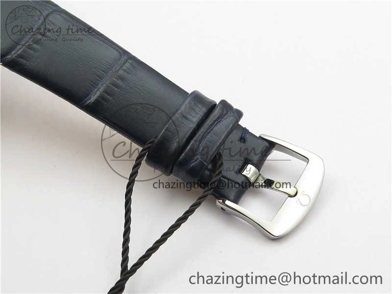 Ladies’ De Ville Trésor Diamond SS 3AF 1:1 Best Edition Black Dial On Black Leather Strap Swiss Quartz