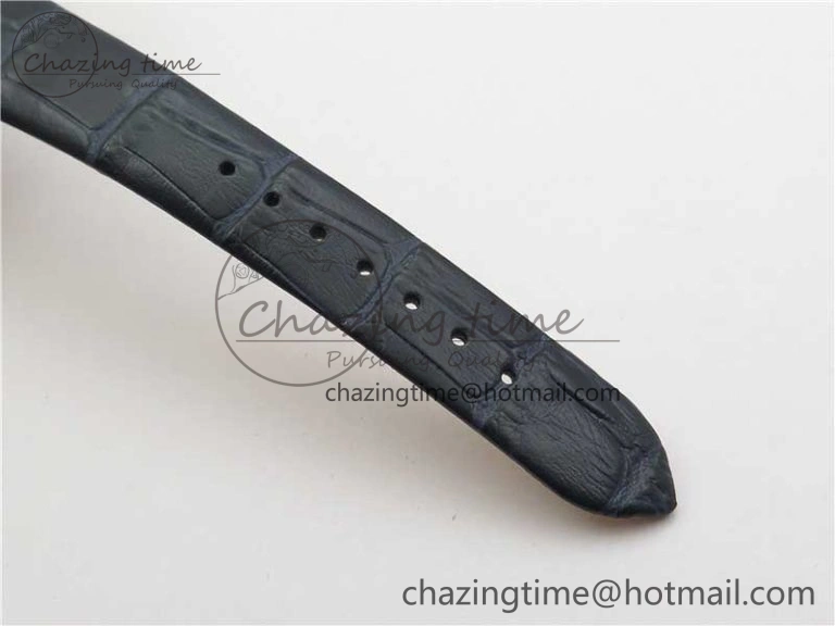 Ladies’ De Ville Trésor Diamond SS 3AF 1:1 Best Edition Black MOP Dial On Black Leather Strap Swiss Quartz