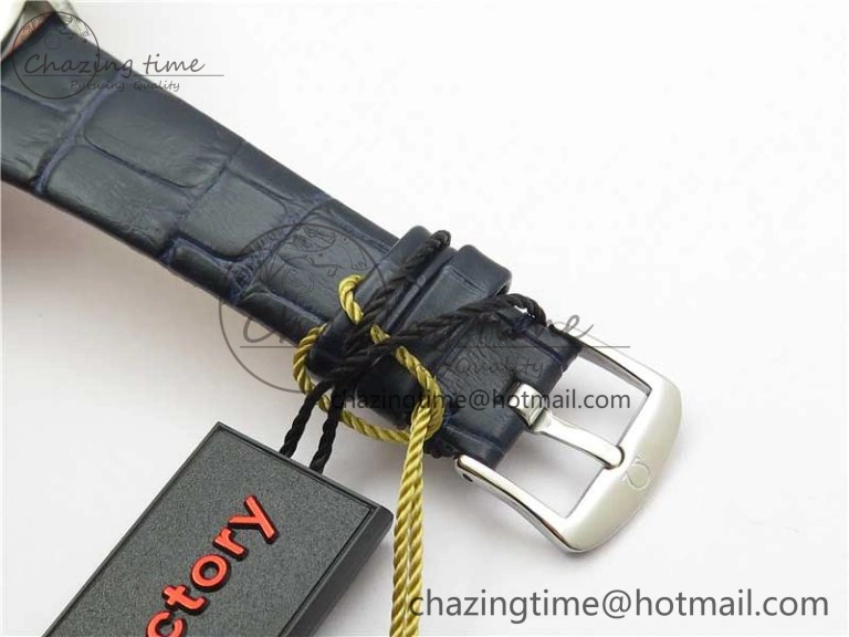 Ladies’ De Ville Trésor Diamond SS 3AF 1:1 Best Edition Black MOP Dial On Black Leather Strap Swiss Quartz