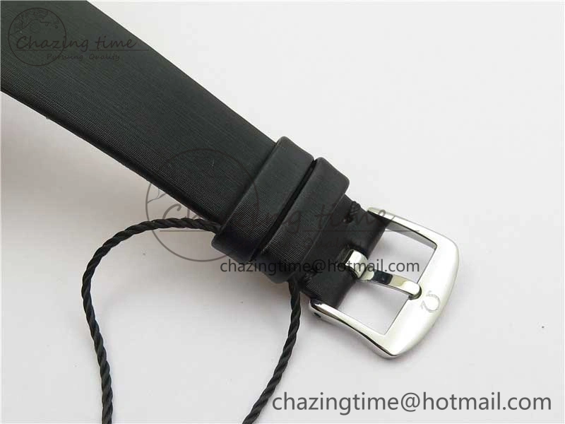 Ladies’ De Ville Trésor Diamond SS 3AF 1:1 Best Edition White Dial Black Markers On Black fabric strap Swiss Quartz