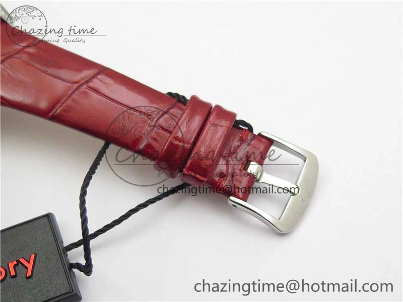 Ladies’ De Ville Trésor Diamond SS 3AF 1:1 Best Edition White Dial On Red Leather Strap Swiss Quartz